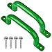 Purife 10 Metal Green Playground Handles Pack of 2 Outdoor Playset Safety Handles Kids Grab Bar Hand Grips for Playhouse Treehouse Jungle Gym Climbing Wall Swing Set - Image 4