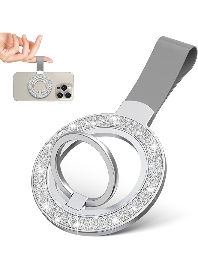 S-TOP Magnetic Phone Ring Holder for MagSafe, 360° Rotating Grip Stand for iPhone 15/14/13/12, for Samsung, Versatile Kickstand & Finger Stand, Includes Bonus Magnetic Ring - Image 1