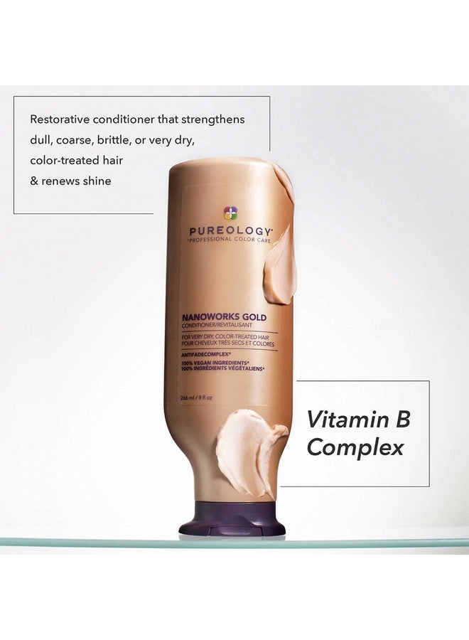 PUREOLOGY Nanoworks Gold Conditioner ; For Very Dry Colortreated Hair ; Restores & Strengthens Hair ; Sulfatefree ; Vegan ; Updated Packaging ; 9 Fl. Oz. ; - Image 3
