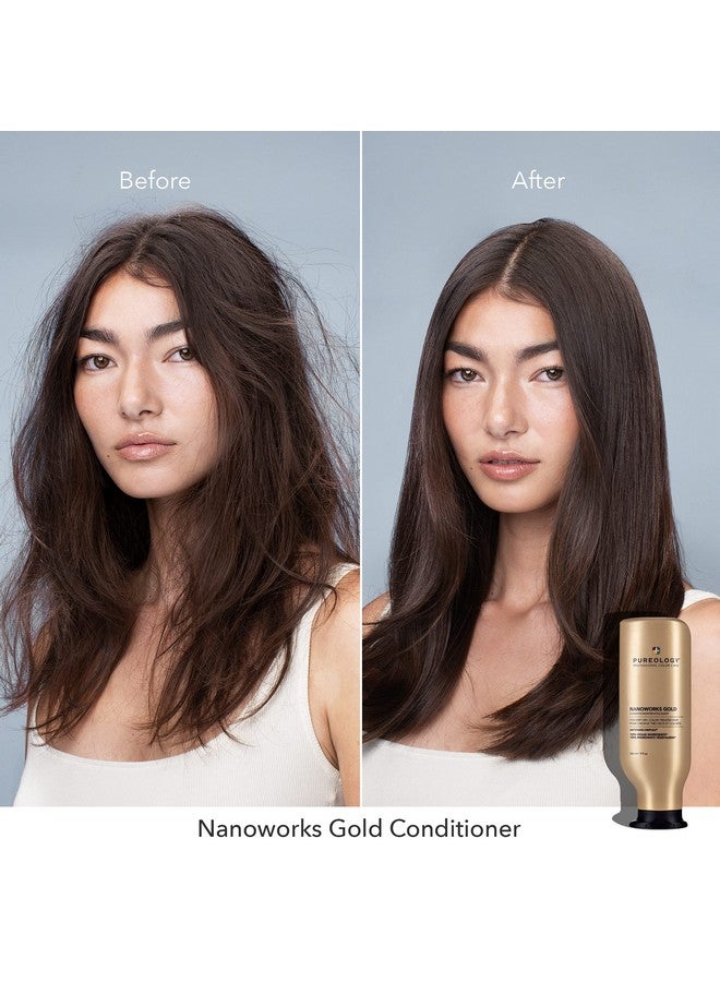 PUREOLOGY Nanoworks Gold Conditioner ; For Very Dry Colortreated Hair ; Restores & Strengthens Hair ; Sulfatefree ; Vegan ; Updated Packaging ; 9 Fl. Oz. ; - Image 4