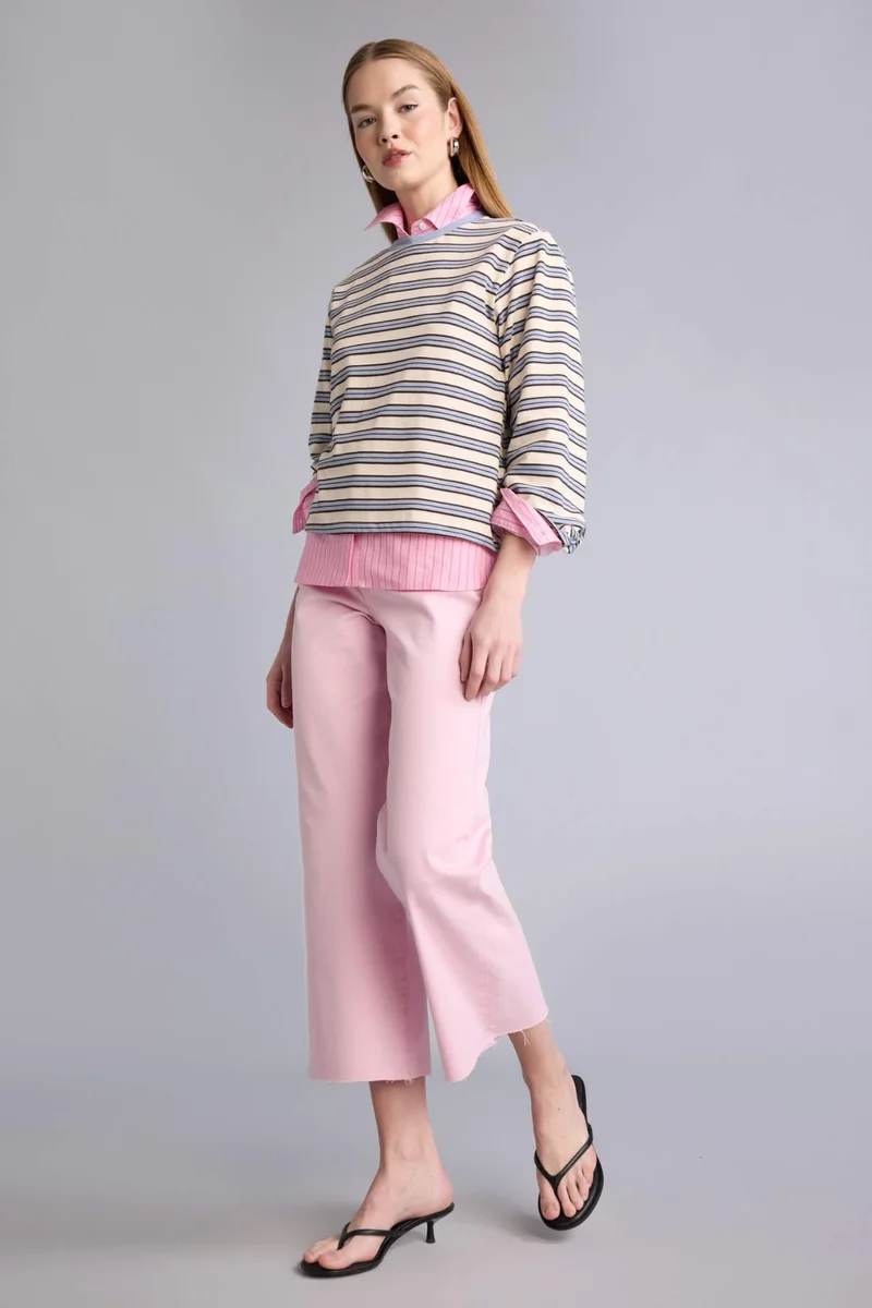 ديفاكتو Culotte Fit Wide Leg Gabardine Trousers
