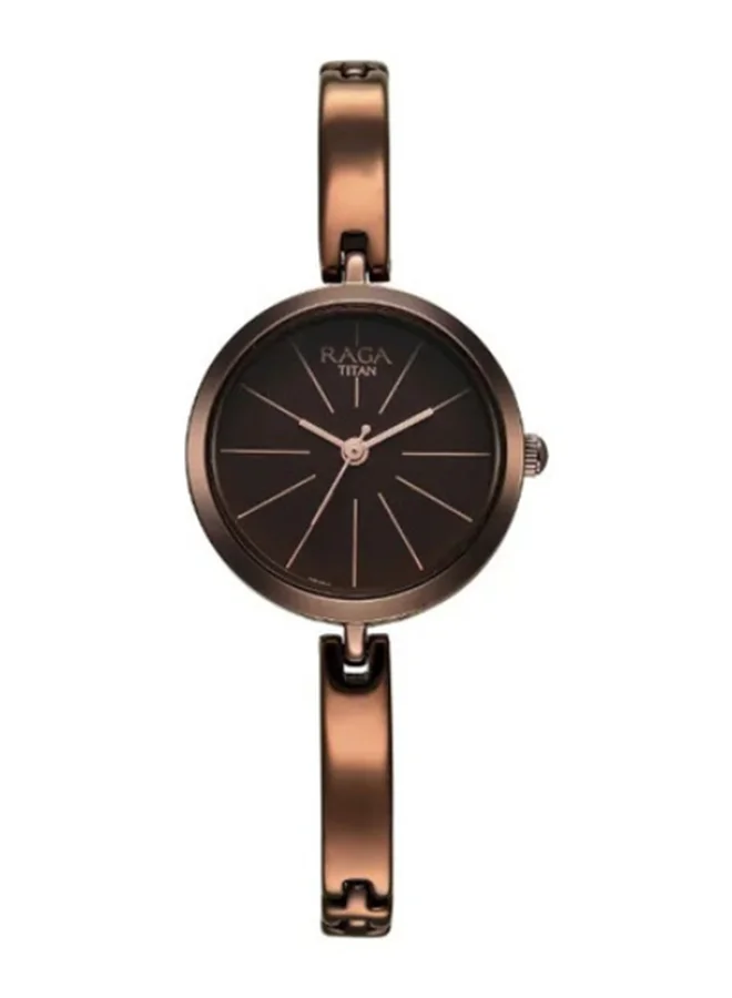 تيتان Titan Raga Viva Quartz Analog Brown Dial Brown Metal Strap Watch for Women