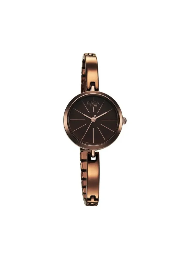 تيتان Titan Raga Viva Quartz Analog Brown Dial Brown Metal Strap Watch for Women