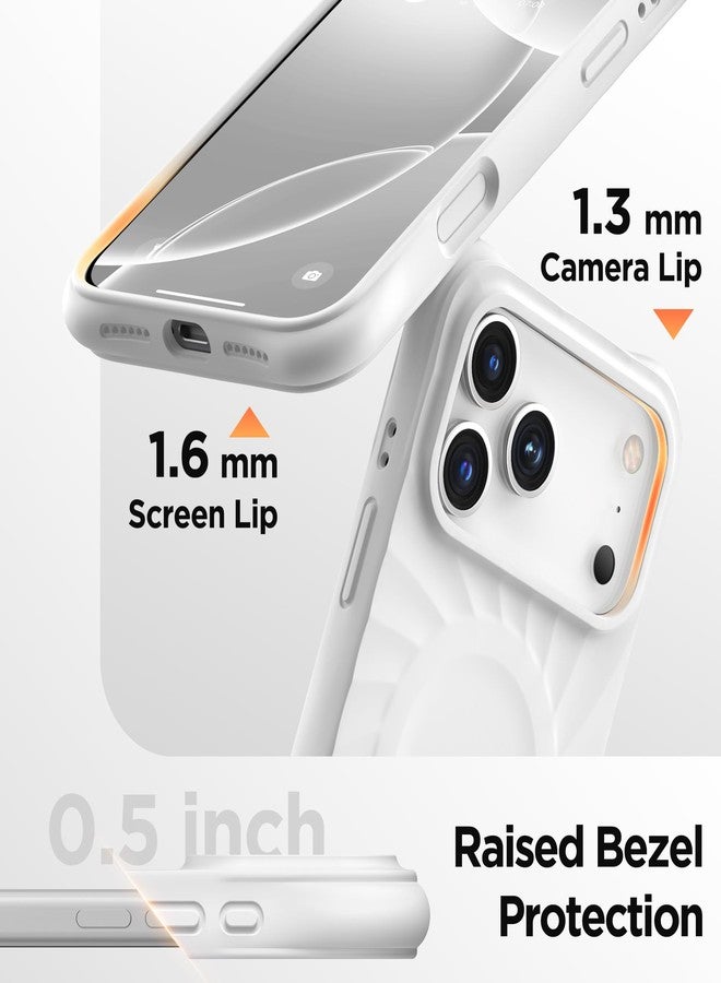 جراب COFFKER المغناطيسي لهاتف iPhone 17 Pro Max، [تغطية زر التحكم بالكاميرا] + واقي شاشة، جراب Vortuxe المصنوع من السيليكون السائل المقاوم للصدمات لهاتف iPhone 17 Pro Max مقاس 6.9 بوصة، أبيض - Image 4
