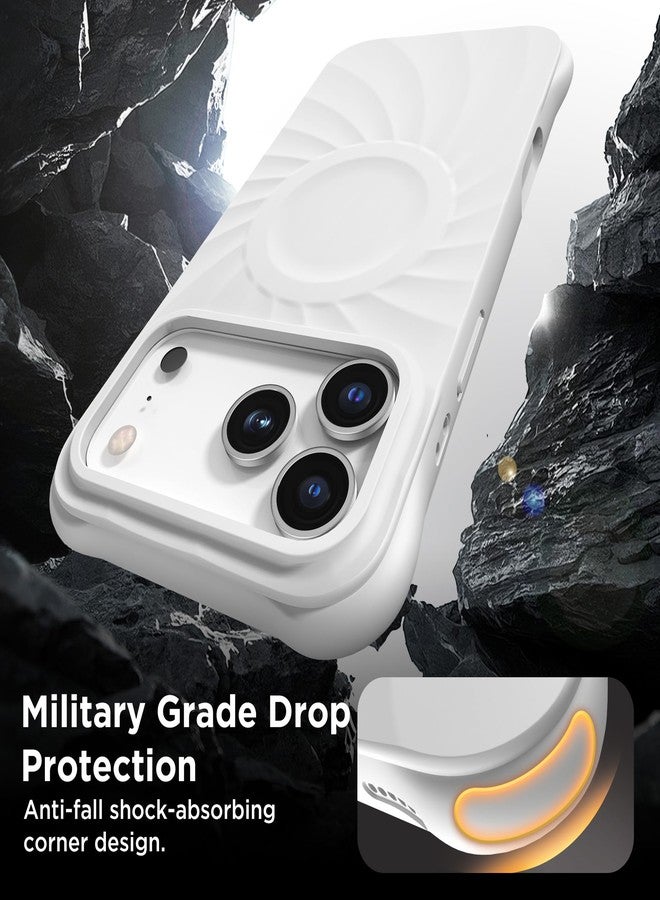 جراب COFFKER المغناطيسي لهاتف iPhone 17 Pro Max، [تغطية زر التحكم بالكاميرا] + واقي شاشة، جراب Vortuxe المصنوع من السيليكون السائل المقاوم للصدمات لهاتف iPhone 17 Pro Max مقاس 6.9 بوصة، أبيض - Image 5