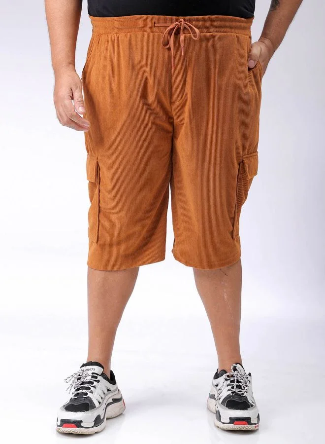 HARDSODA Men Plus Size Loose Fit Self Design Cargo Shorts
