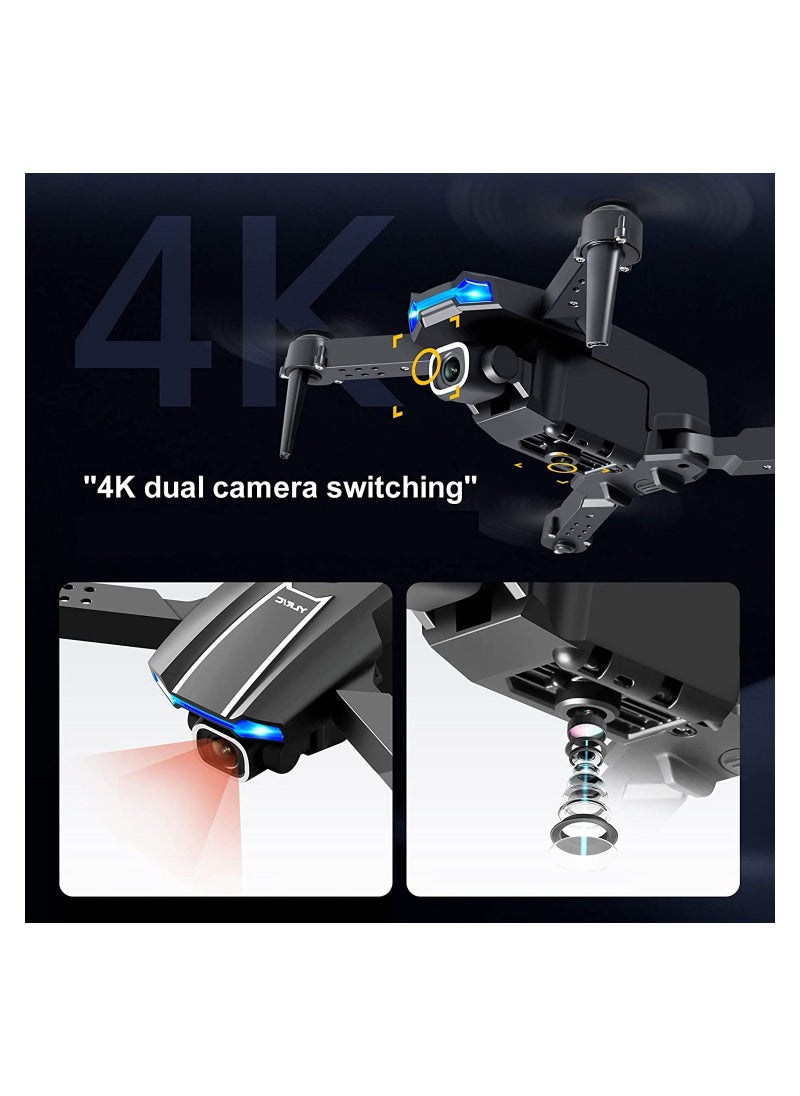 null - Goo lRC S65 Mini Drone with Camera for Adults 4K UHD Dual Camera FPV Drone Foldable RC Quadcopter with 3D Flips Trajectory Flight Gesture Photo Video Headless Mode Bag and 2 Batteries Black - Image 1