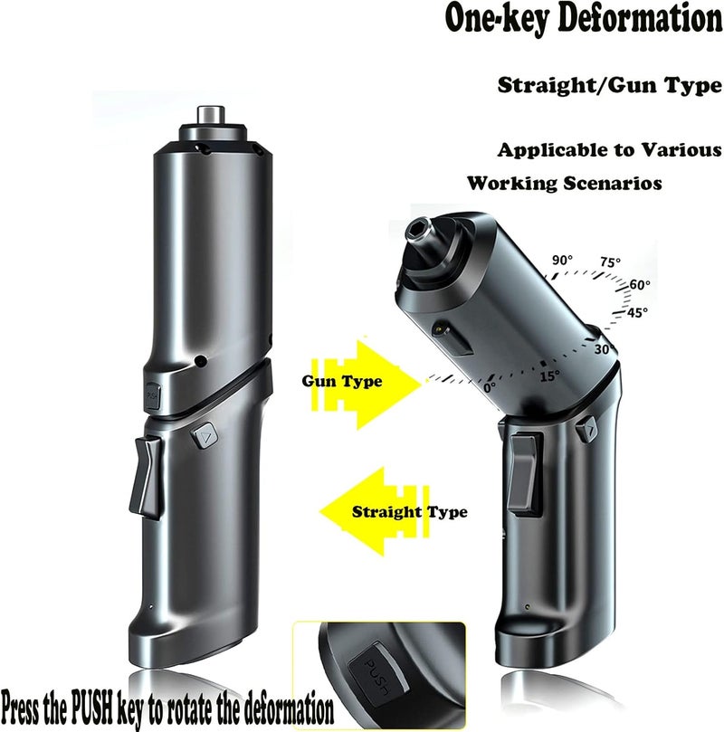 Rightsure Electric Cordless Screwdriver Set, 47 In 1 Diy Tool Rechargeable And Rotatable Power Screw Gun With Built In Led, For Furniture Assembly, Home Diy Projects, Electric Drill (Black) - Image 2
