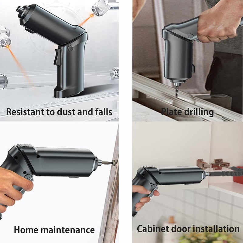 Rightsure Electric Cordless Screwdriver Set, 47 In 1 Diy Tool Rechargeable And Rotatable Power Screw Gun With Built In Led, For Furniture Assembly, Home Diy Projects, Electric Drill (Black) - Image 4