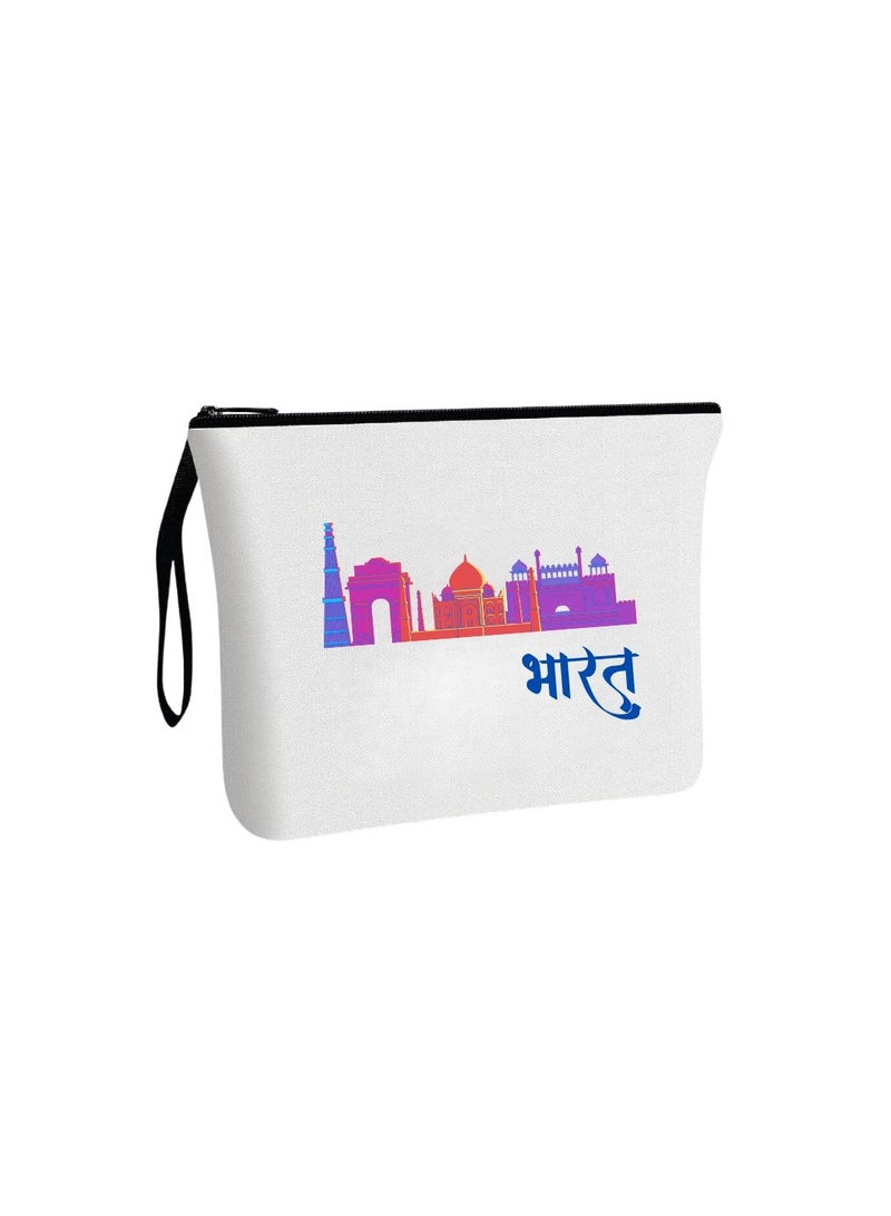 PRINTSHOP4ME India Republic Day Cosmetic Bag-Eco-Friendly Reusable Makeup Organizer-Perfect For Travel,Daily Use And Survivors-Ideal For Celebrating India Republic Day In Style - Image 1