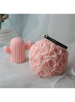Graffiti Resin Candle Molds Silicone- Large Rose Ball Candle Molds 3D Rose Flowers Silicone Mould Valentine's Day Resin Casting Mold for DIY Candle Making Homemade Soap Polymer Clay Craft Plaster  - Image 4