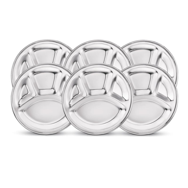 CLASSIC ESSENTIALS Stainless Steel Compartment Plate Bhojan Thali, Lunch/Dinner Plate - Image 1