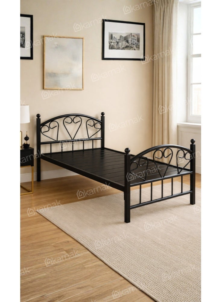 Karnak Kampyli Single Steel Bed Frame 90x190cm Black Bed for Home & Housing Projects - Image 2