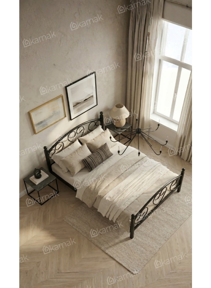 Karnak Kampyli Single Steel Bed Frame 90x190cm Black Bed for Home & Housing Projects - Image 4