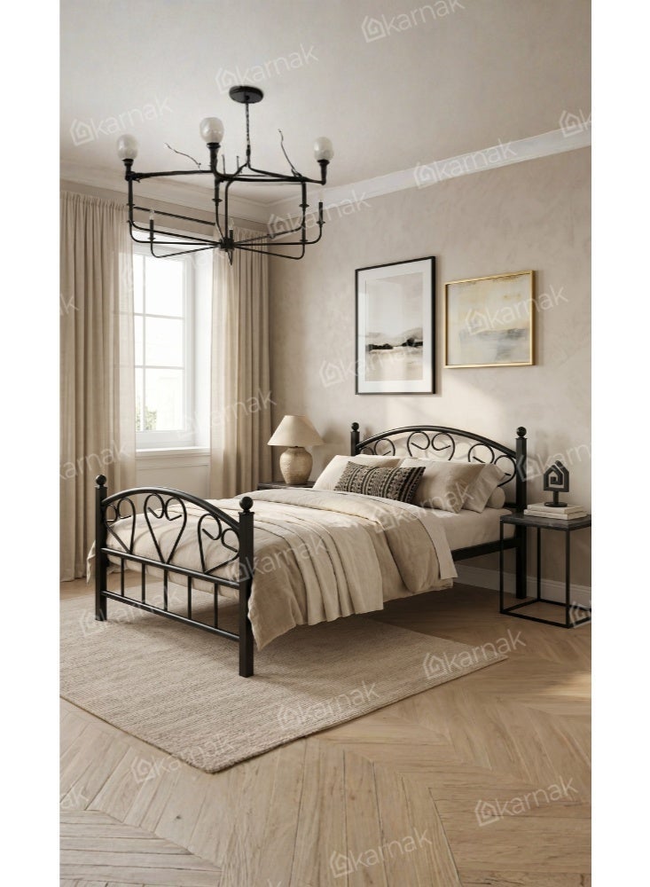 Karnak Kampyli Single Steel Bed Frame 90x190cm Black Bed for Home & Housing Projects - Image 3