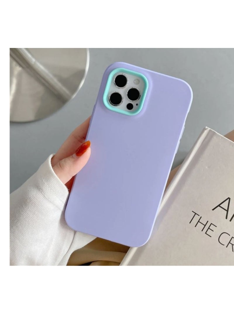 غطاء حماية خلفي مصنوع من البلاستيك لهاتف أبل أيفون  13 برو بإطار  من الداخل لحماية الهاتف الهاتف - بنفسجي - Image 3