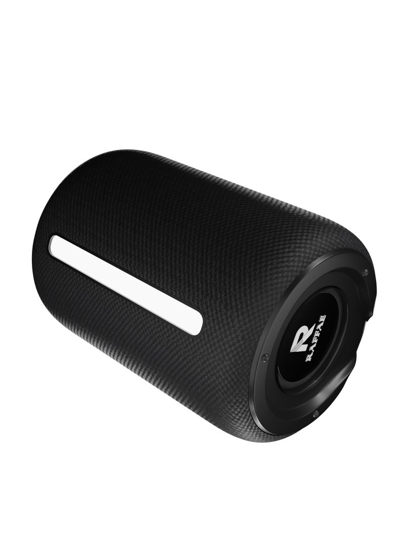 R05 Portable Wireless Speaker with 10W Stereo Sound, Bluetooth 5, Water Resistant, Dazzling Color Lamp and Device Charging Feature- Black