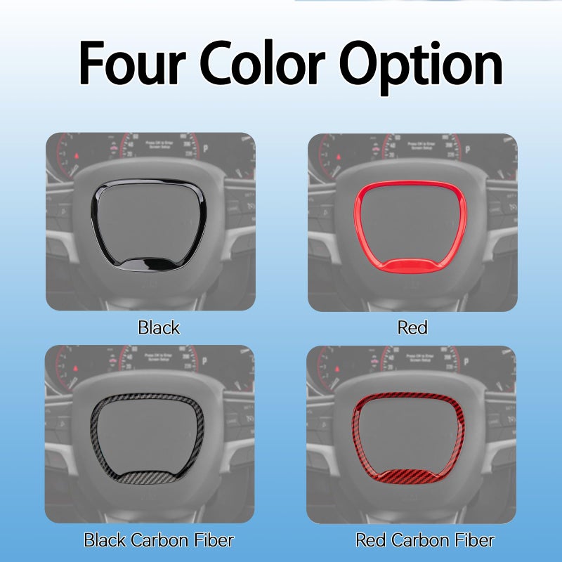 VANEST Central Control Steering Button Frame Trim Compatible with Dodge Challenger Durango 2015-2025, Car Interior Decoration Accessories (Red) - Image 3