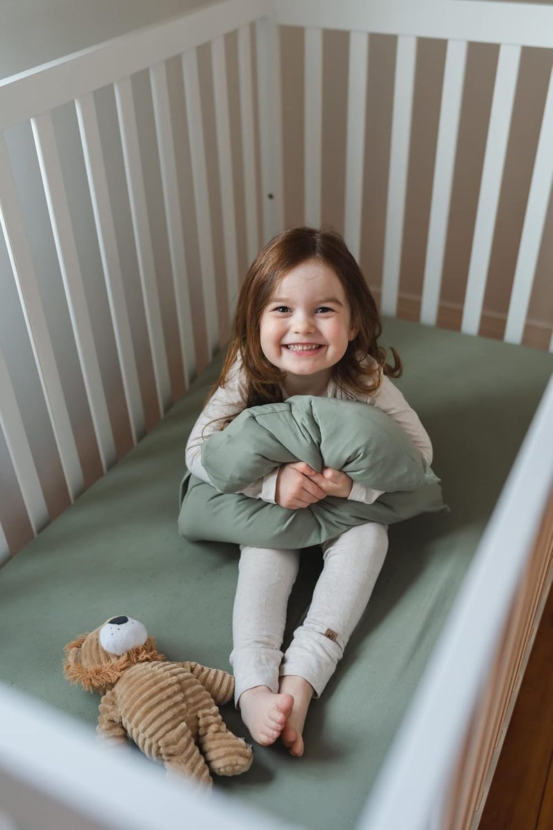 Pobibaby Pobibaby  2 Pack Premium Toddler Solid Pillowcase  Ultra Soft Jersey Knit  Crib Pillow Kids Pillow Travel Pillow Case Cover Sage Green - Image 3