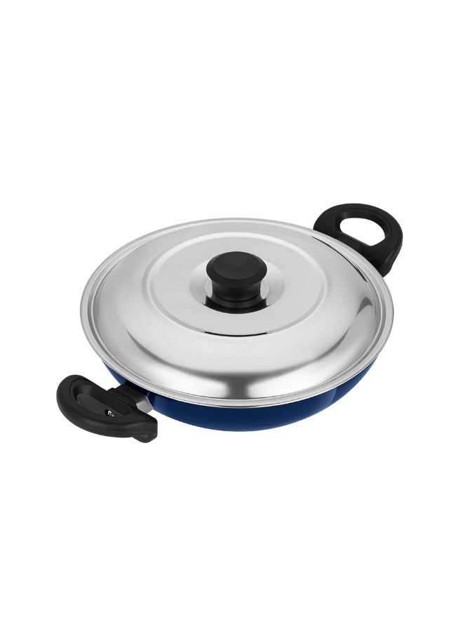 NIRLEP NutriHealth Kadai with Stainless Steel Lid 28cm | Patented Silver Ion Coating, Sturdy Handles, PFOA Free, 5 Layered Coating I To Fry Snacks & Savouries, Cook Vegetables, Dal & Meat  - Image 1