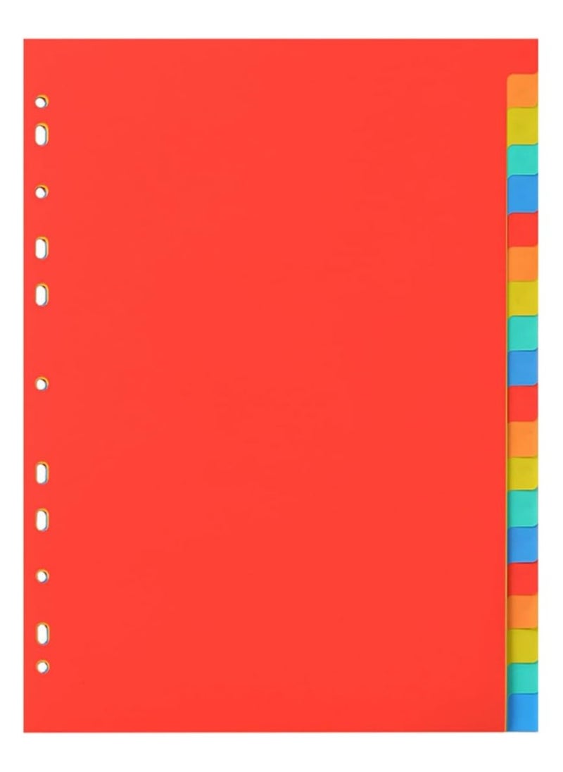 Oasisgalore 20-Pack A4 Plastic File Dividers for Folder Organization, Multicolored  - Image 1