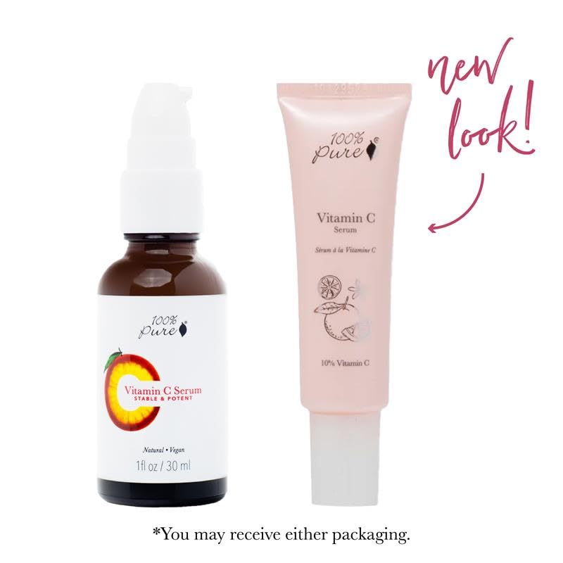 100 % Pure 100% PURE Vitamin C Face Serum Hydrating Glow Skin Care with ALA Aloe + Vitamin E Oil - Daily Firming & Correcting Anti Aging Facial Moisturizer for Women & Men All Skin Types, Vegan - 1 Fl Oz - Image 1