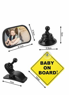 SYOSI Baby Car Mirror Baby Rearview Mirror Baby Car Seat Mirror Updated Version 360 ° Rotation Large Size undistorted for Baby Back Seat Child Seats  - Image 3