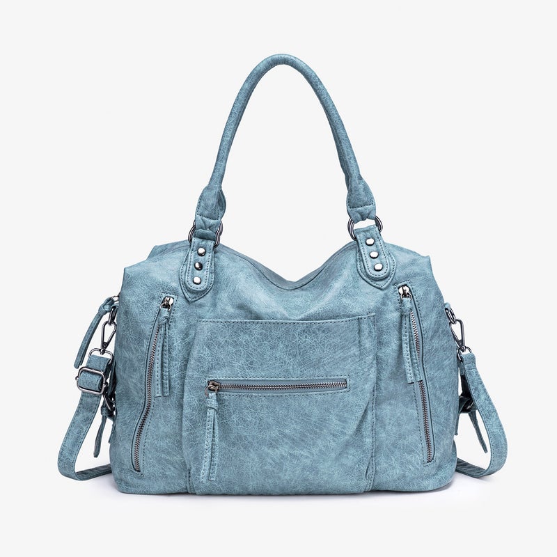 Vintage Large Capacity Tote Bag for Women PU Leather Shoulder Crossbody Handbag - Image 2