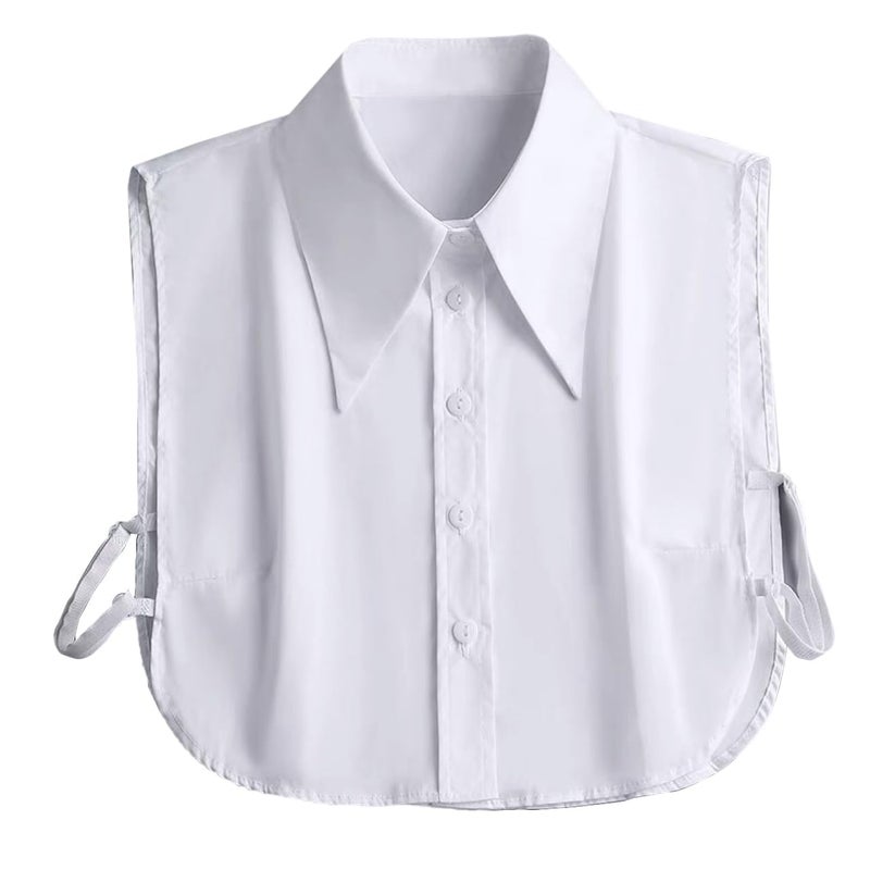 NIDMIDO Cotton Classic Fake Collar Detachable Dickey Collar Half Shirts Blouse False Collar Top for Women Girls Outfits (White) - Image 1