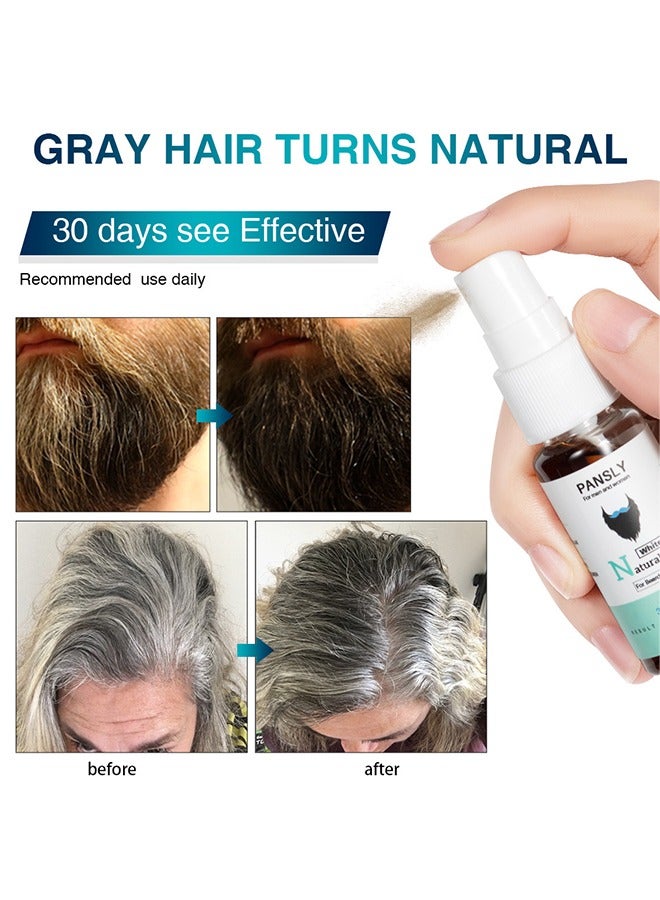 PANSLY Natural Hair White To ,Gray Darkening Beard Spray - Leave-in Conditioner - Works on Sensitive Skin - Gradually Reduces White or Gray hair Infused with Keratine. - Image 4