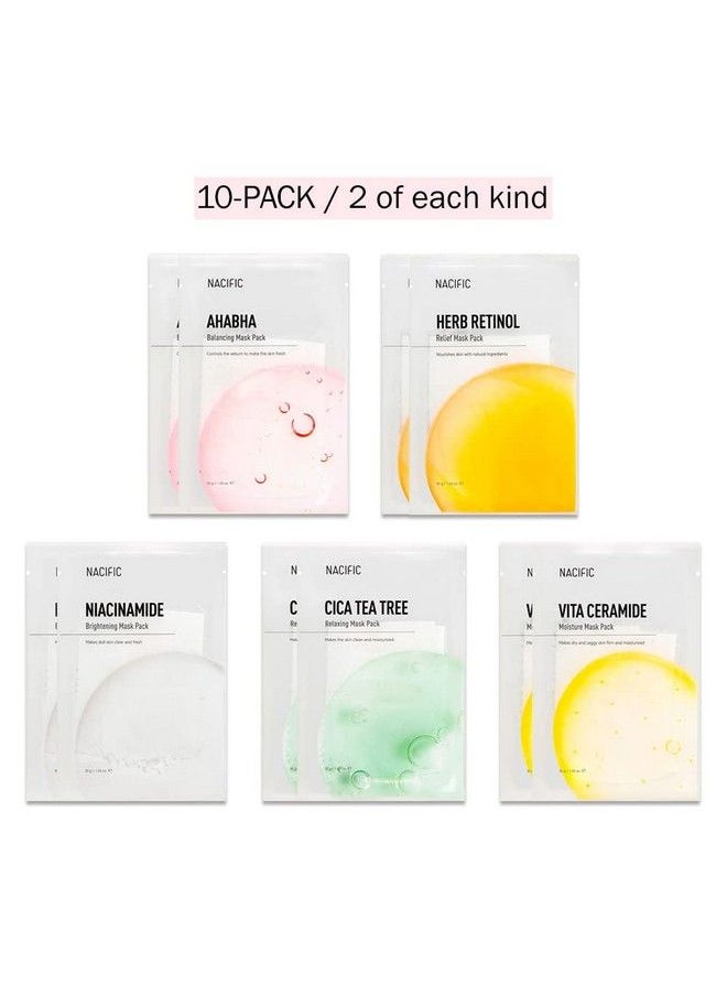KOSBEAUTY - Nacific Premium Facial Mask Sheet Variety Pack 10 Sheets With Kpop Stray Kids Photocards For Deep Hydration Skincare Korean Beauty Set For Women And Men - Image 1