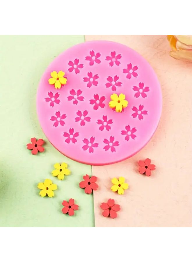قوالب سيليكون صغيرة رمادية اللون على شكل زهرة الكرز والورد، ديكورات DIY لكيك الموس والحلويات - Image 5