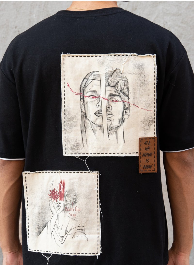 Ztoiq ZTOIQ Men’s Premium Oversized Tapestry T-Shirt with Applique Detailing | High-Quality Streetwear  - Image 4