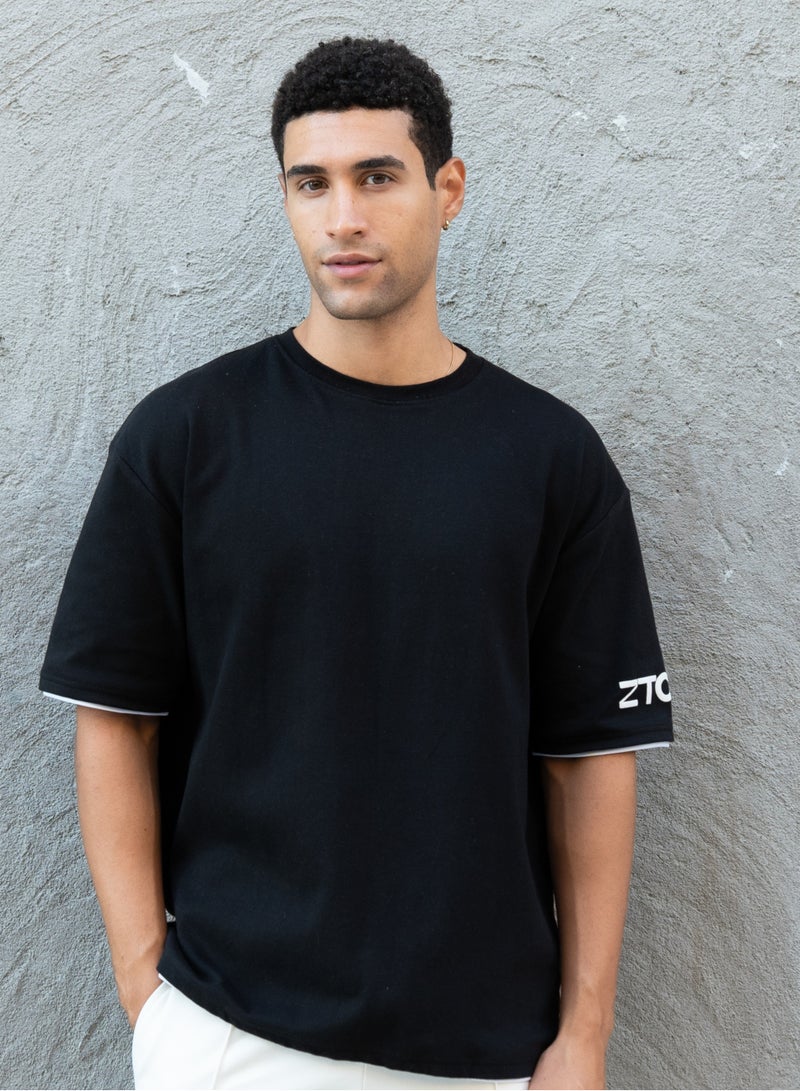 Ztoiq ZTOIQ Men’s Premium Oversized Tapestry T-Shirt with Applique Detailing | High-Quality Streetwear  - Image 1