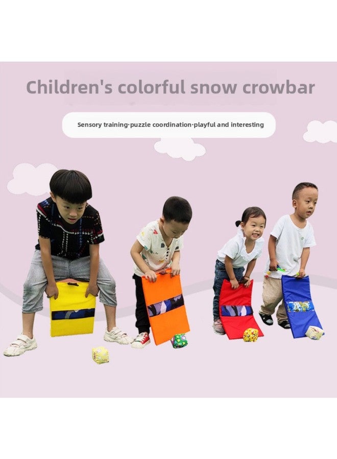 Kindergarten Colorful Sled Board Game Props Children Push Sandbag Competition Body Intelligent Teaching Aids Sensory System Training Equipment-Color:1 Set Of Sleigh Boards (1 Plate + 1 Rod + 1 Sandbag) - Image 1