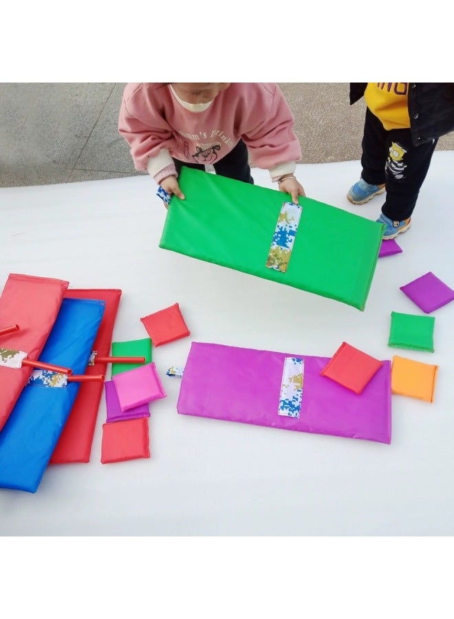 Kindergarten Colorful Sled Board Game Props Children Push Sandbag Competition Body Intelligent Teaching Aids Sensory System Training Equipment-Color:1 Set Of Sleigh Boards (1 Plate + 1 Rod + 1 Sandbag) - Image 4
