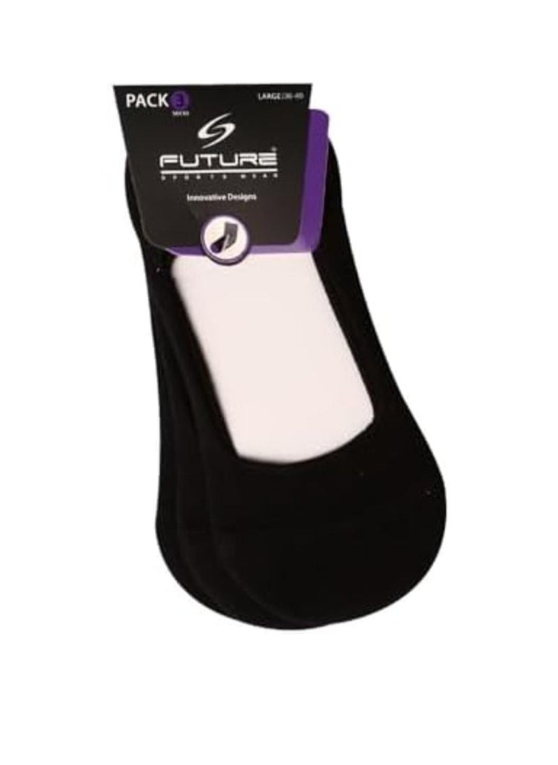 Future Future Socks Invisible With Silicon Stripes for women Pack of 3 size 36-40 Black  - Image 1