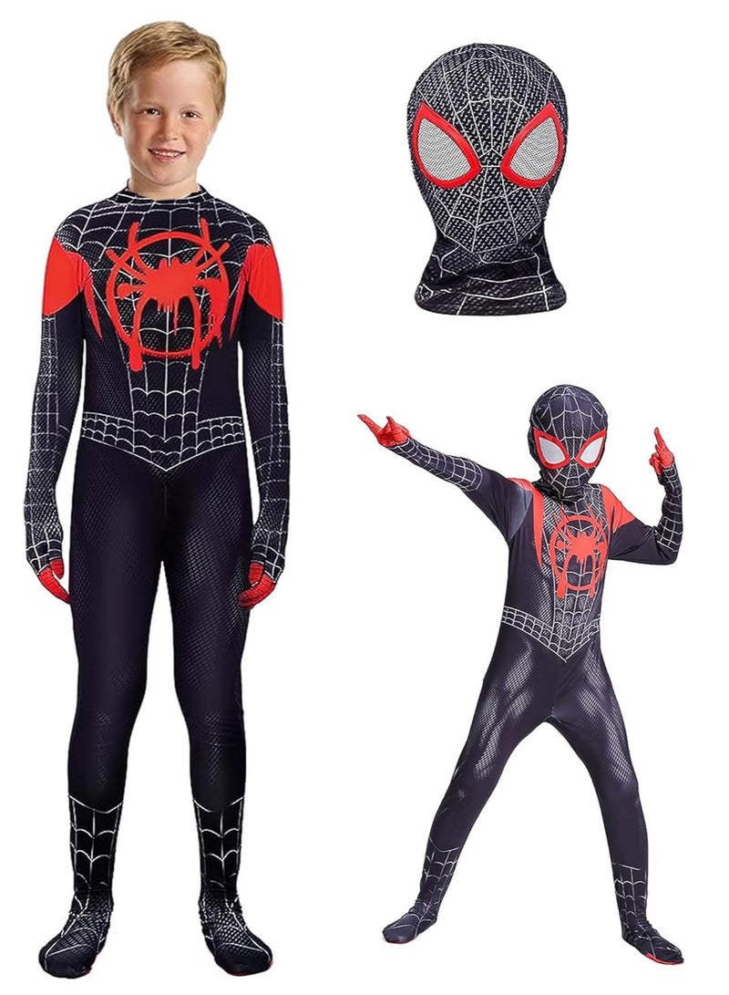 رات سو زي العنكبوت للأولاد لحفلات التمثيل والاحتفالات - زي عنكبوت مع ثوب كامل يغطي الجسم وقناع منفصل. مناسب للأطفال الأبطال بعمر 110 سنة، هدية مثالية لعشاق التمثيل والكوسبلاي. - Image 1