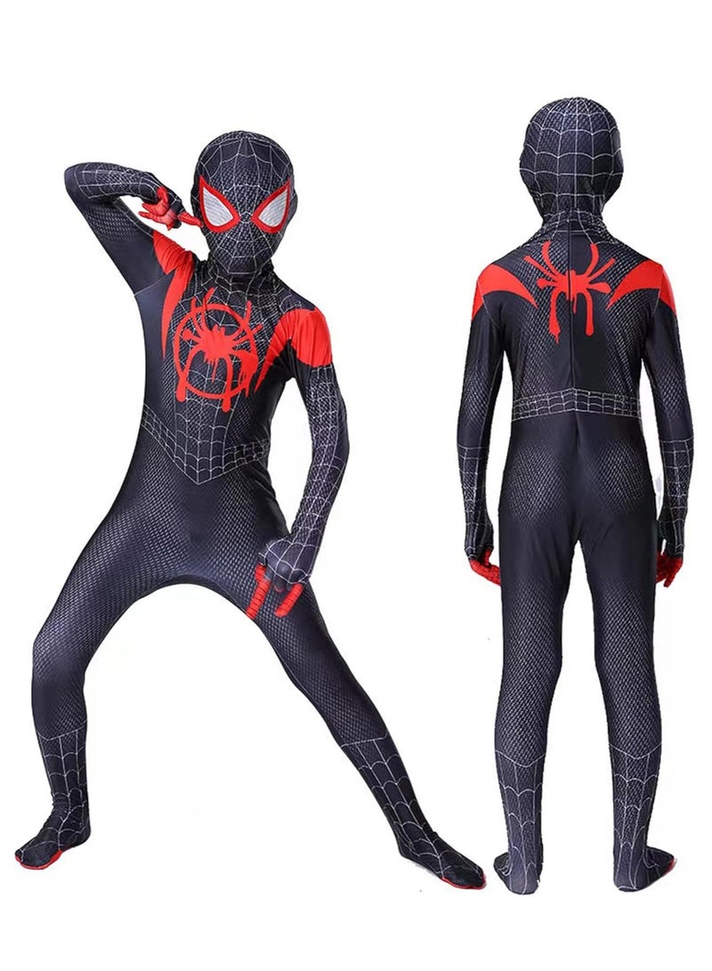 رات سو زي العنكبوت للأولاد لحفلات التمثيل والاحتفالات - زي عنكبوت مع ثوب كامل يغطي الجسم وقناع منفصل. مناسب للأطفال الأبطال بعمر 110 سنة، هدية مثالية لعشاق التمثيل والكوسبلاي. - Image 2