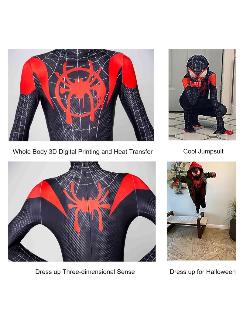 رات سو زي العنكبوت للأولاد لحفلات التمثيل والاحتفالات - زي عنكبوت مع ثوب كامل يغطي الجسم وقناع منفصل. مناسب للأطفال الأبطال بعمر 110 سنة، هدية مثالية لعشاق التمثيل والكوسبلاي. - Image 4