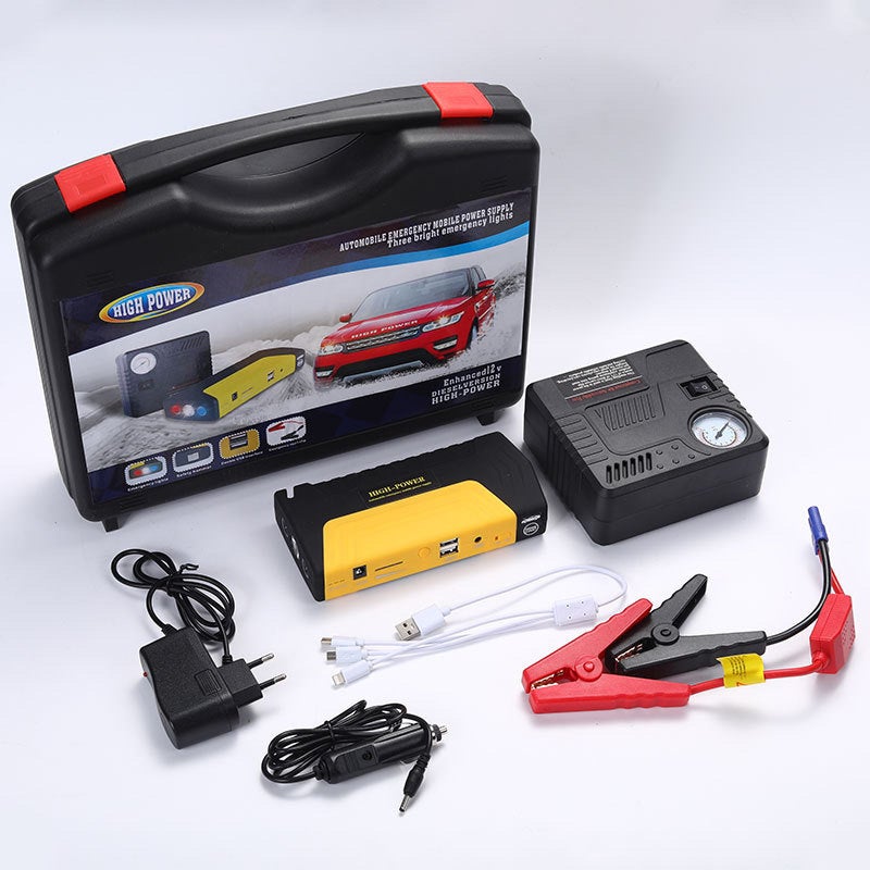 Car Emergency Starting Power Supply, Air Pump, Integrated Power Bank, Multi-Functional Portable Battery Ignition Starter - Image 1