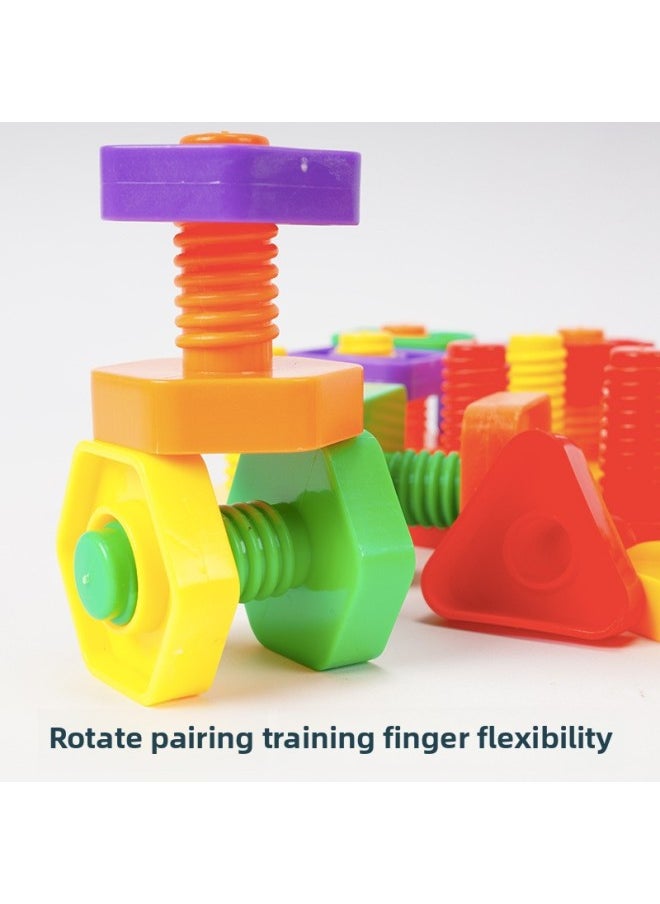 Generic - Twist Screw Nut Early Childhood Education Children's Puzzle Fine Movements Children's Teaching Aware Sensory System Mentation Training Cognitive Toys-Color:Screw Nut Pair 500g Color Mixed Nut And Screw Random Match - Image 1