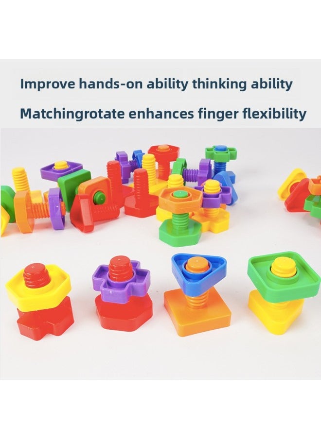 Generic - Twist Screw Nut Early Childhood Education Children's Puzzle Fine Movements Children's Teaching Aware Sensory System Mentation Training Cognitive Toys-Color:Screw Nut Pair 500g Color Mixed Nut And Screw Random Match - Image 1