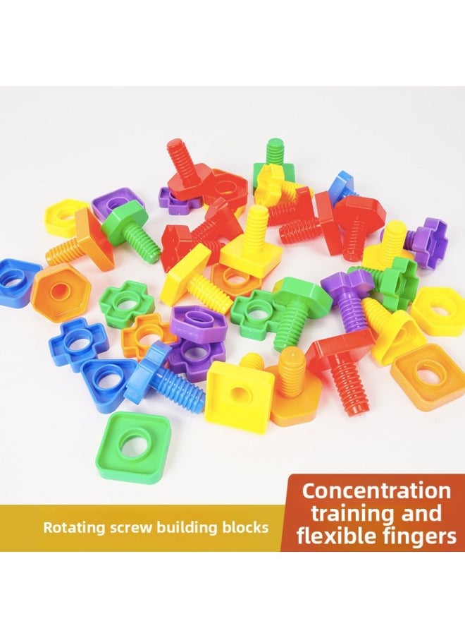Generic - Twist Screw Nut Early Childhood Education Children's Puzzle Fine Movements Children's Teaching Aware Sensory System Mentation Training Cognitive Toys-Color:Screw Nut Pair 500g Color Mixed Nut And Screw Random Match - Image 1