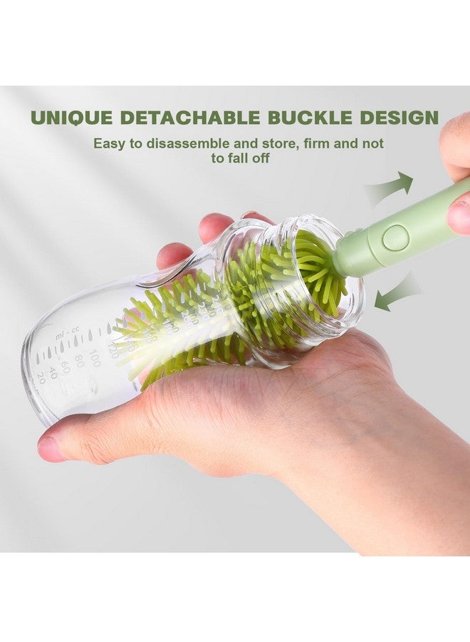 Hranio Baby Bottle Cleaner Brush Set Bottle Cleaner Brush Set Portable Bottle Cleaning Kit Set Silicone Brush, Nipple Brush, Straw Brush, Dispense Detergent Dispenser, Drying Rack - 6 in 1 - Image 4