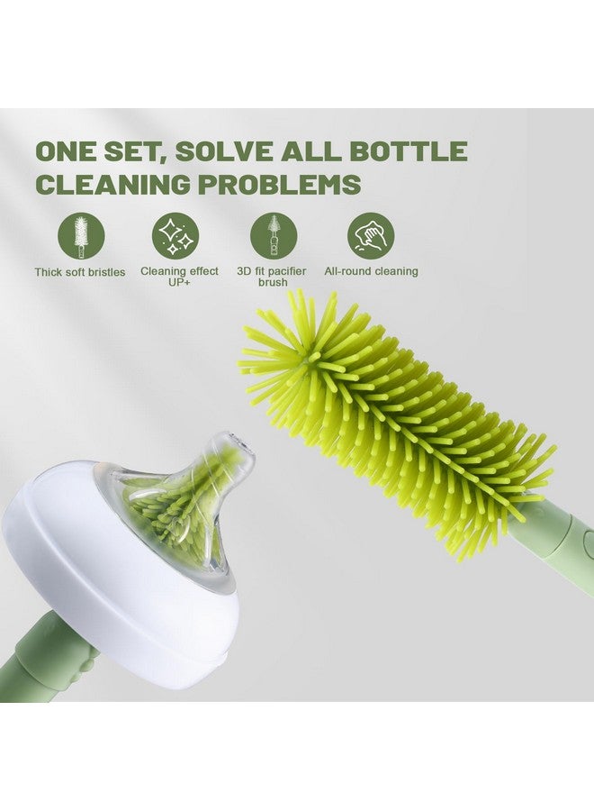 Hranio Baby Bottle Cleaner Brush Set Bottle Cleaner Brush Set Portable Bottle Cleaning Kit Set Silicone Brush, Nipple Brush, Straw Brush, Dispense Detergent Dispenser, Drying Rack - 6 in 1 - Image 3