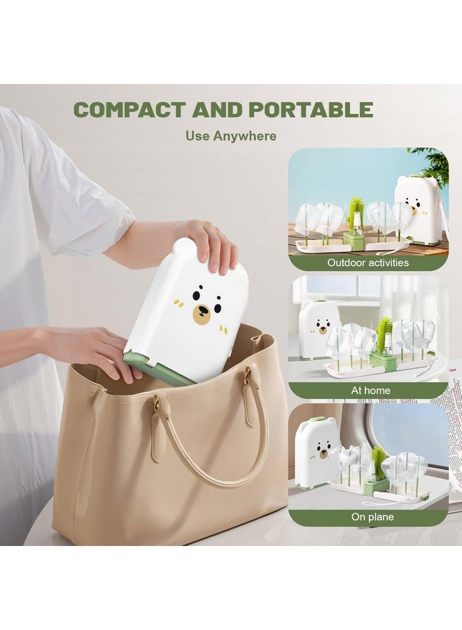 Hranio Baby Bottle Cleaner Brush Set Bottle Cleaner Brush Set Portable Bottle Cleaning Kit Set Silicone Brush, Nipple Brush, Straw Brush, Dispense Detergent Dispenser, Drying Rack - 6 in 1 - Image 5