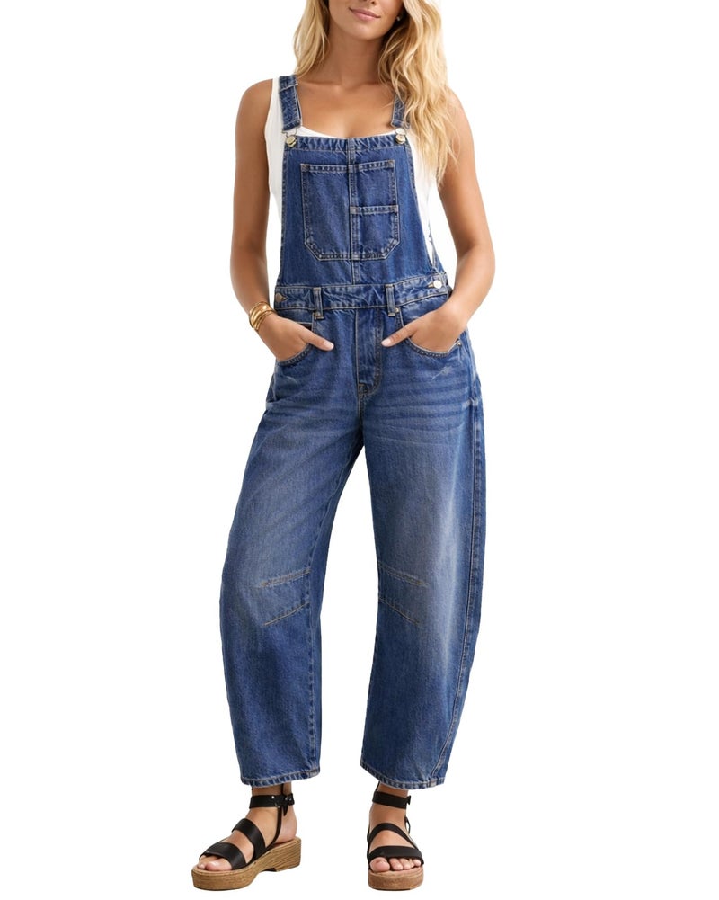 Kedera Barrel Overalls Denim Jumpsuits for Women Spring Trendy 2025 Casual Loose Baggy Jeans Pants Sleeveless Bib Jumpers - Image 1
