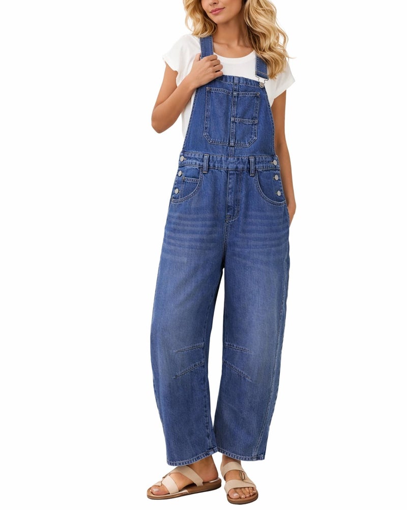 Kedera Barrel Overalls Denim Jumpsuits for Women Spring Trendy 2025 Casual Loose Baggy Jeans Pants Sleeveless Bib Jumpers - Image 5