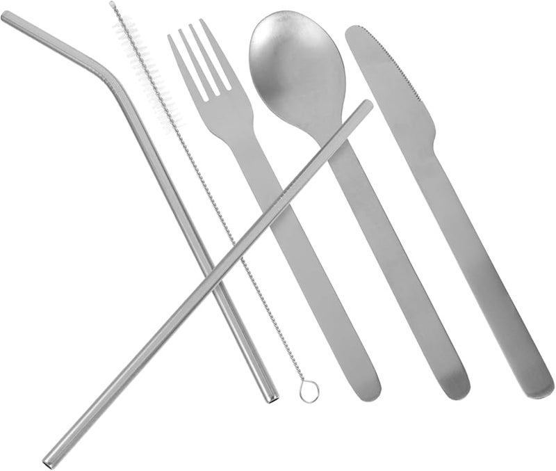 Stainless Steel 5 Piece Heavy Duty Serving Utensils Set Fork Spoon Buffet Cutlery - Image 1